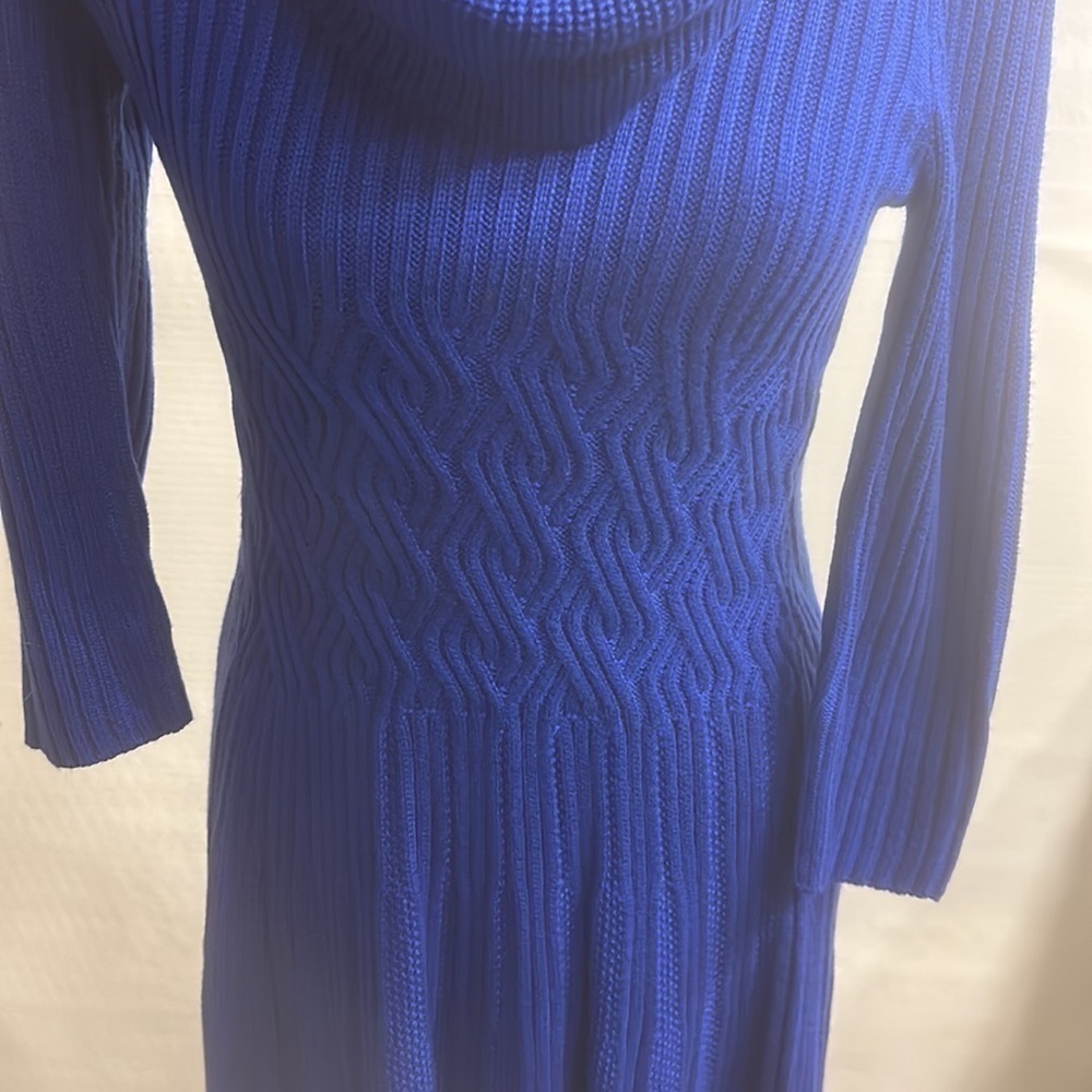 Eliza J Fit & Flare Cable Knit Solid Sweater Dress - Picture 3 of 7